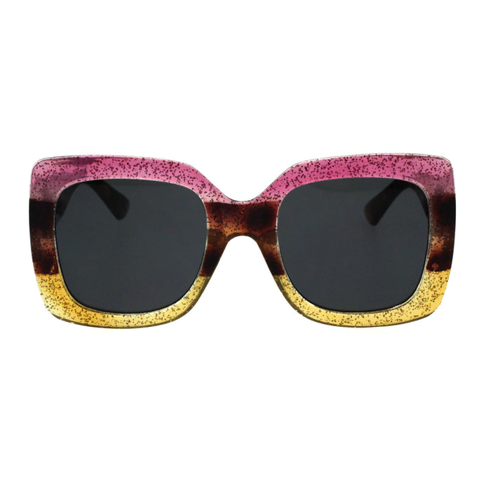 Oversized Square Colorblock Sunglasses
