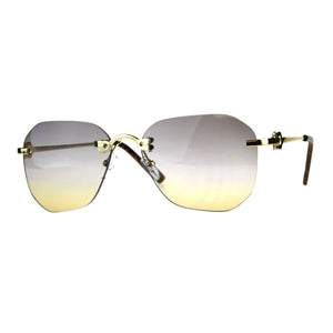 Rimless Designer Style Sunglasses (2-tone Color Lens)