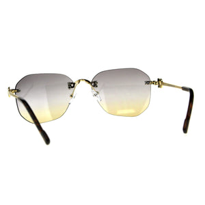 Rimless Designer Style Sunglasses (2-tone Color Lens)