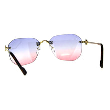Rimless Designer Style Sunglasses (2-tone Color Lens)