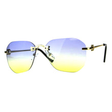 Rimless Designer Style Sunglasses (2-tone Color Lens)