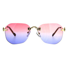 Rimless Designer Style Sunglasses (2-tone Color Lens)