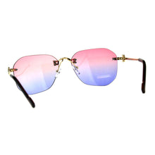 Rimless Designer Style Sunglasses (2-tone Color Lens)