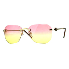 Rimless Designer Style Sunglasses (2-tone Color Lens)