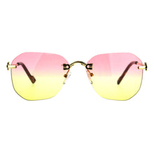 Rimless Designer Style Sunglasses (2-tone Color Lens)